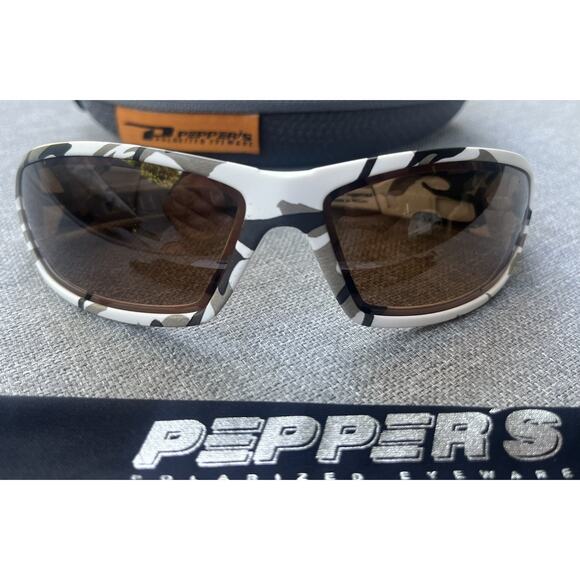 Peppers Polarized Sunglasses LP265-0 Juggermaul Speedline Pepper’s Glasses Case - Picture 2 of 12